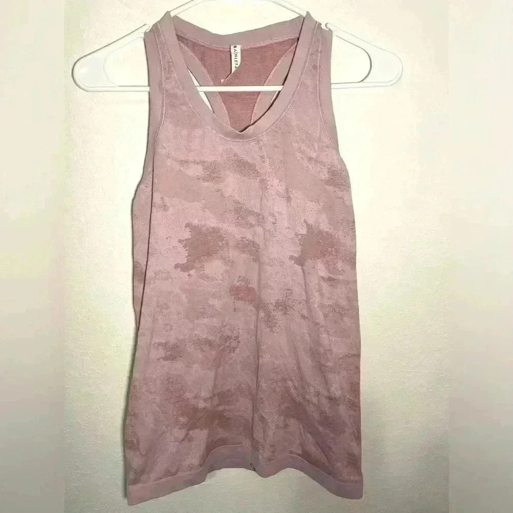 Athleta Momentum Seamless Pink Camo Racerback Tank Top Womens Size Small